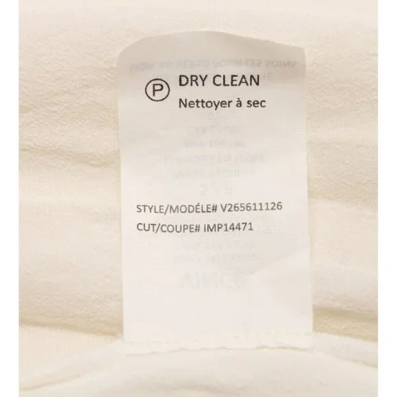 Vince Women's 100% Silk Short Sleeve Crewneck Overlay Blouse Beige Sz S - Picture 8 of 9